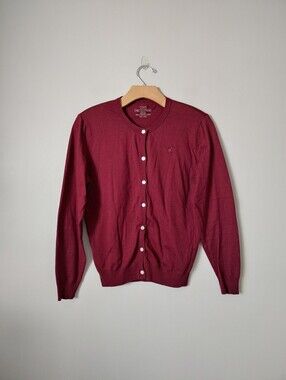 Coen Japan Button Up Cardigan Sweater Size Large Burgundy